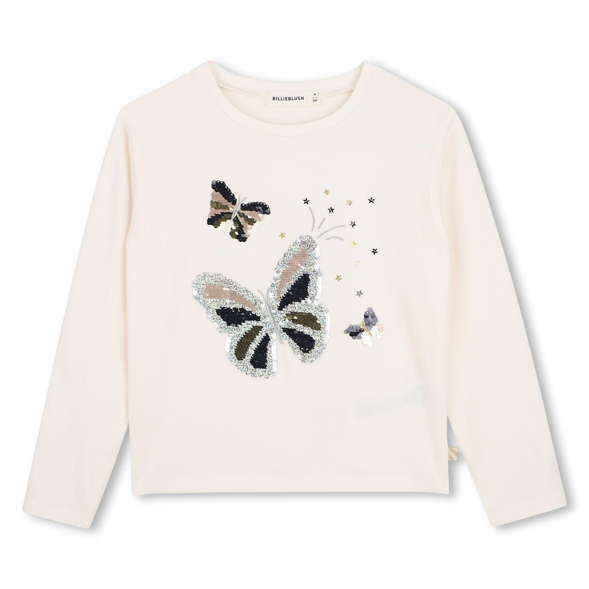 Ceremony t-shirt in jersey, maniche lunghe, illustrazione sul davanti con reversible paillettes. Vestibilità comfort. U22369 121 BILLIE BLUSH KIDS