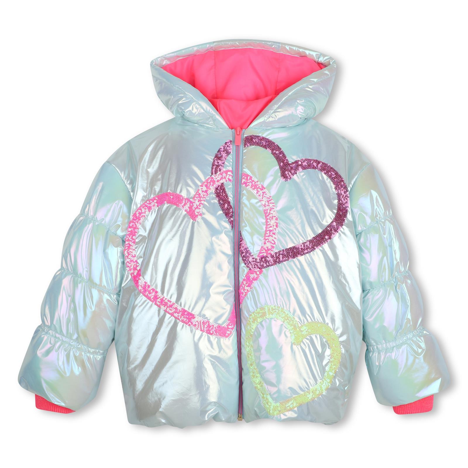 Piumino con cappuccio, 2 tasche, ricamo con paillettes sul davanti, chiusura con zip. U22438 78R BILLIE BLUSH KIDS
