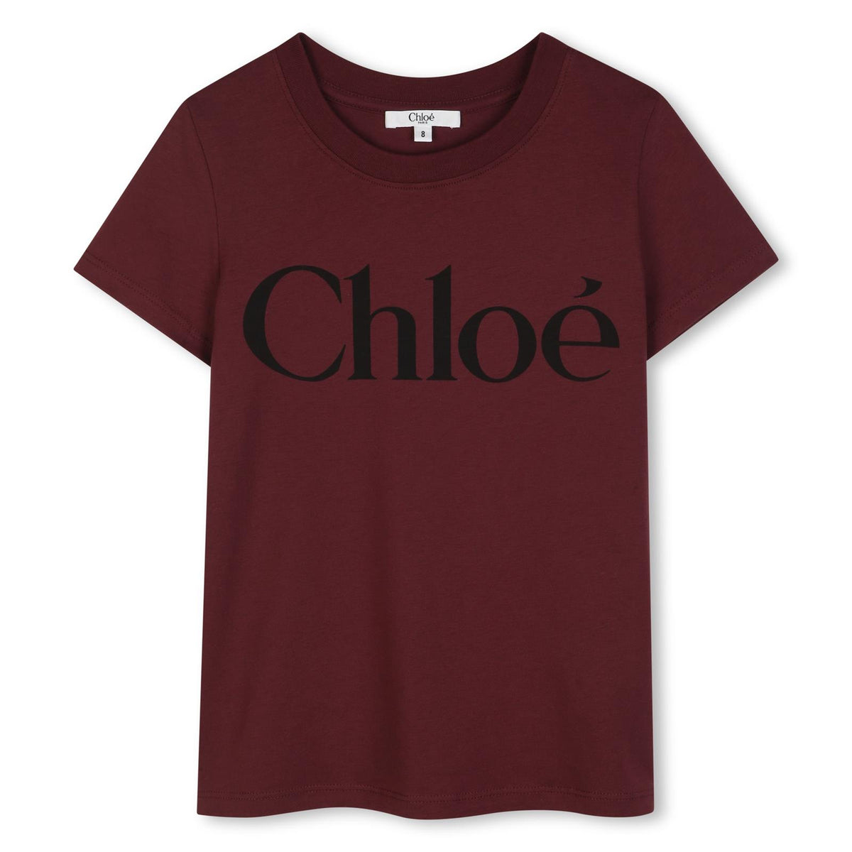 T-shirt in jersey containing cotton from organic farming, chloé logo printed on davanti. C21301 94E CHLOE KIDS