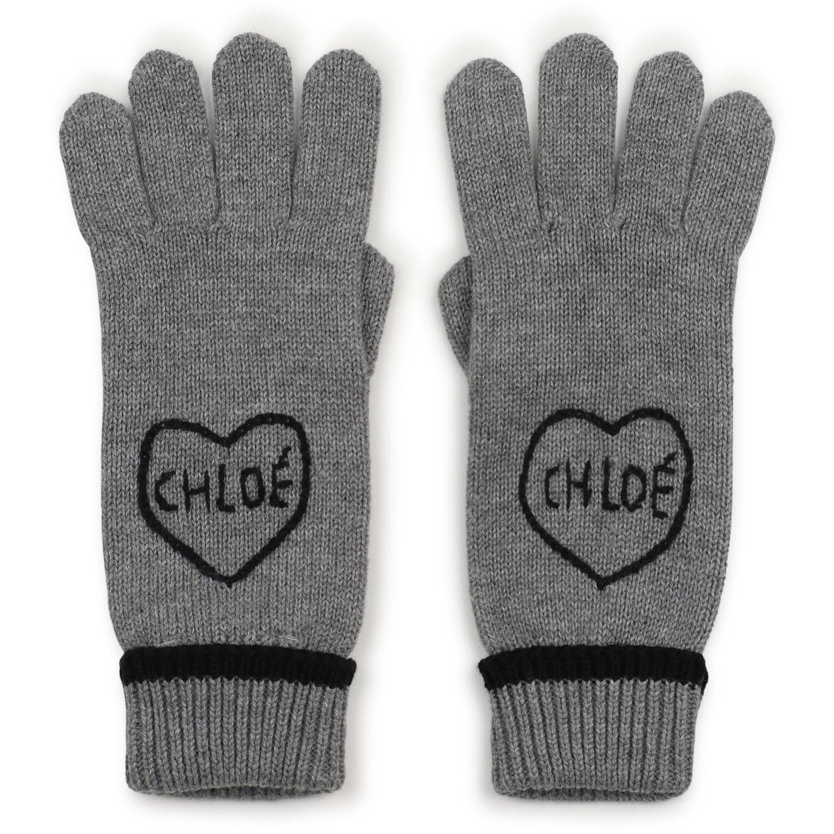 Gloves, containing cotton from organic farming e wool, con chloé logo ricamato on davanti. C21315 A46 CHLOE KIDS