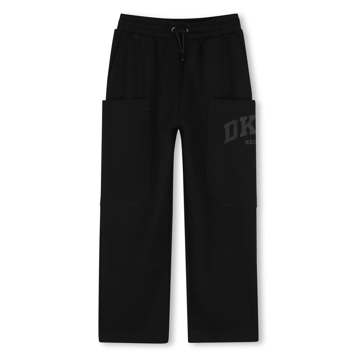 Light milano pantaloni, 62% viscose, 33% polyamide, 5% élasthanne. Tasche on sides. Printed dkny logo in rubber ink sul side e 2 davanti tasche. D62867 09B DKNY KIDS