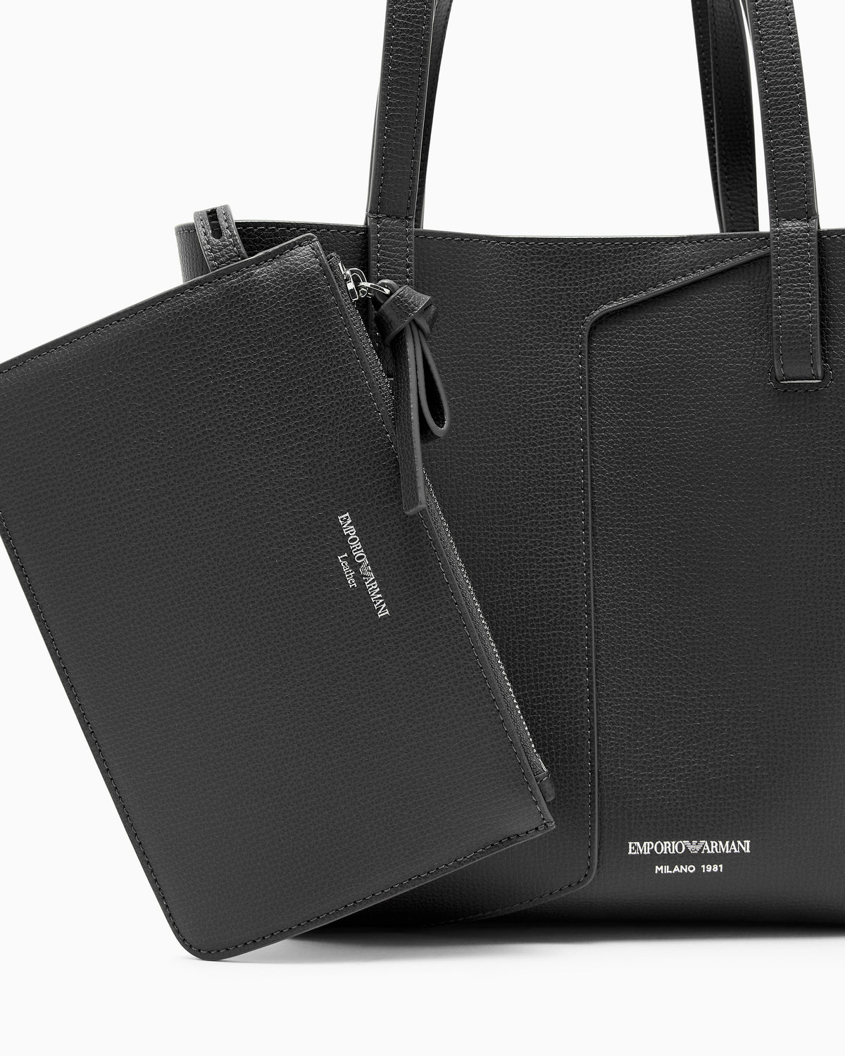 Borsa con doppio manico in pelle nera EW005753AF29459 UC001 EMPORIO ARMANI