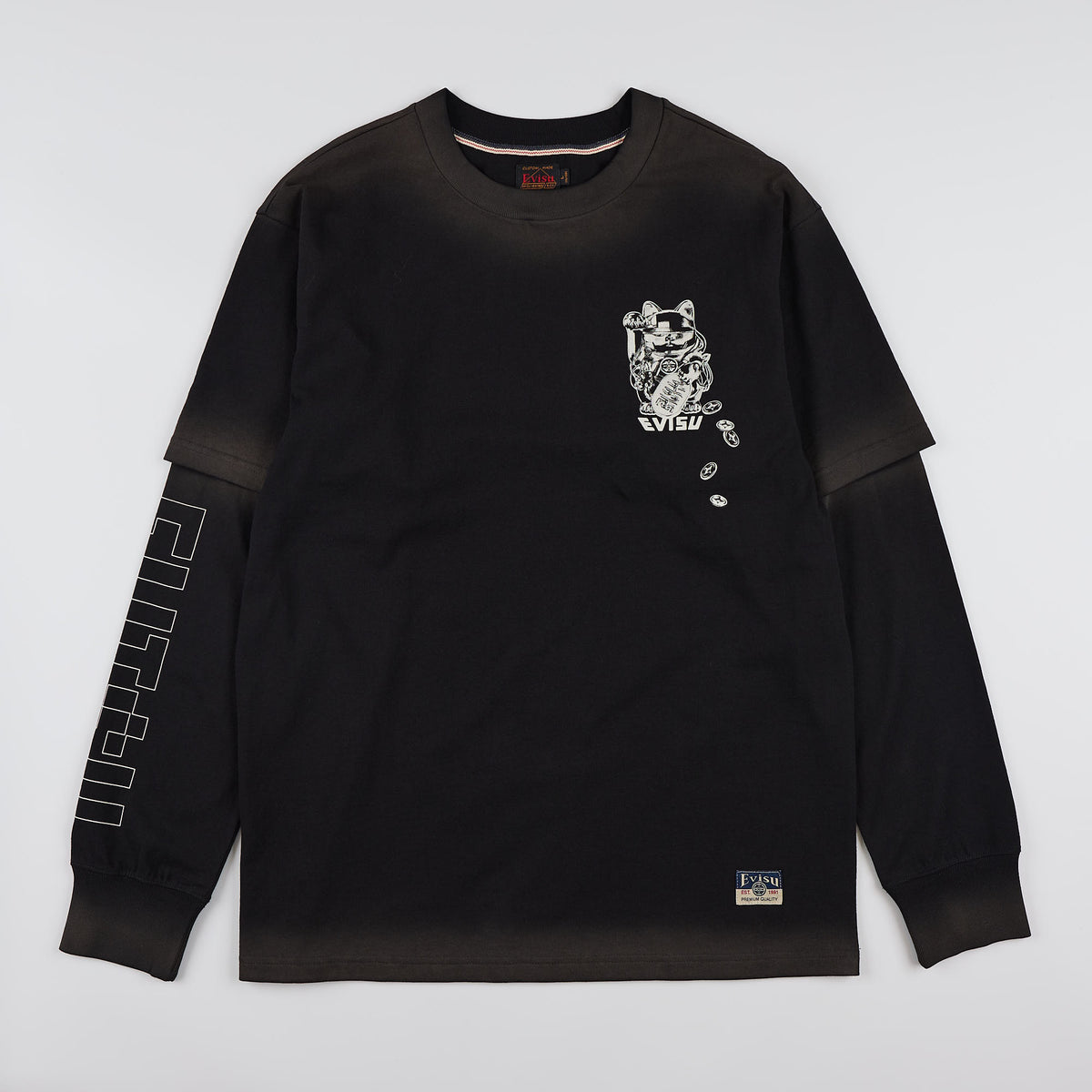 T-shirt Fortune Cat Ptinted Nero 2EAHTM6TL1153 BLKX EVISU