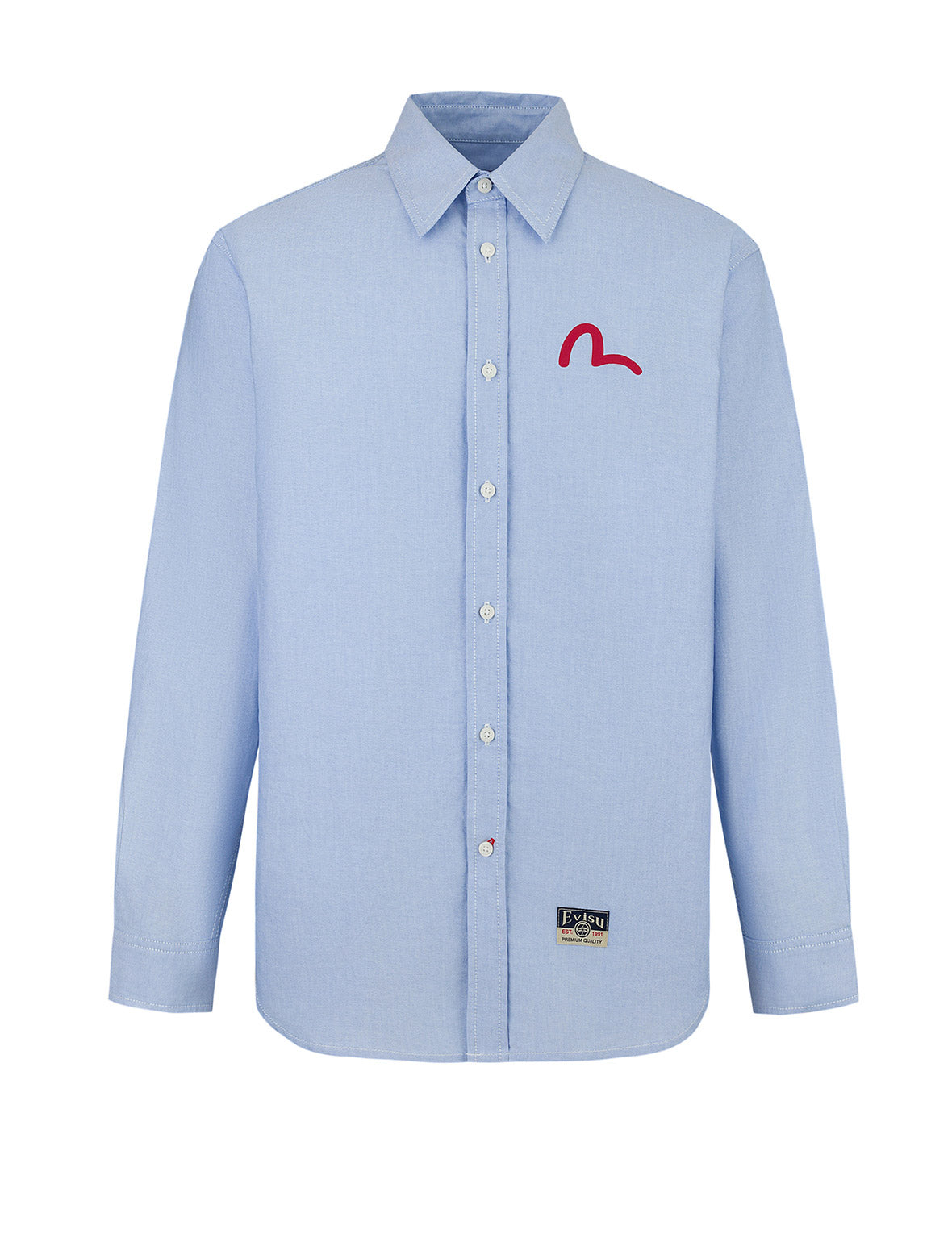 Camicia Oxford W/ Red Seagull Print Blu 2ESHTM5SL1243 BLUX EVISU