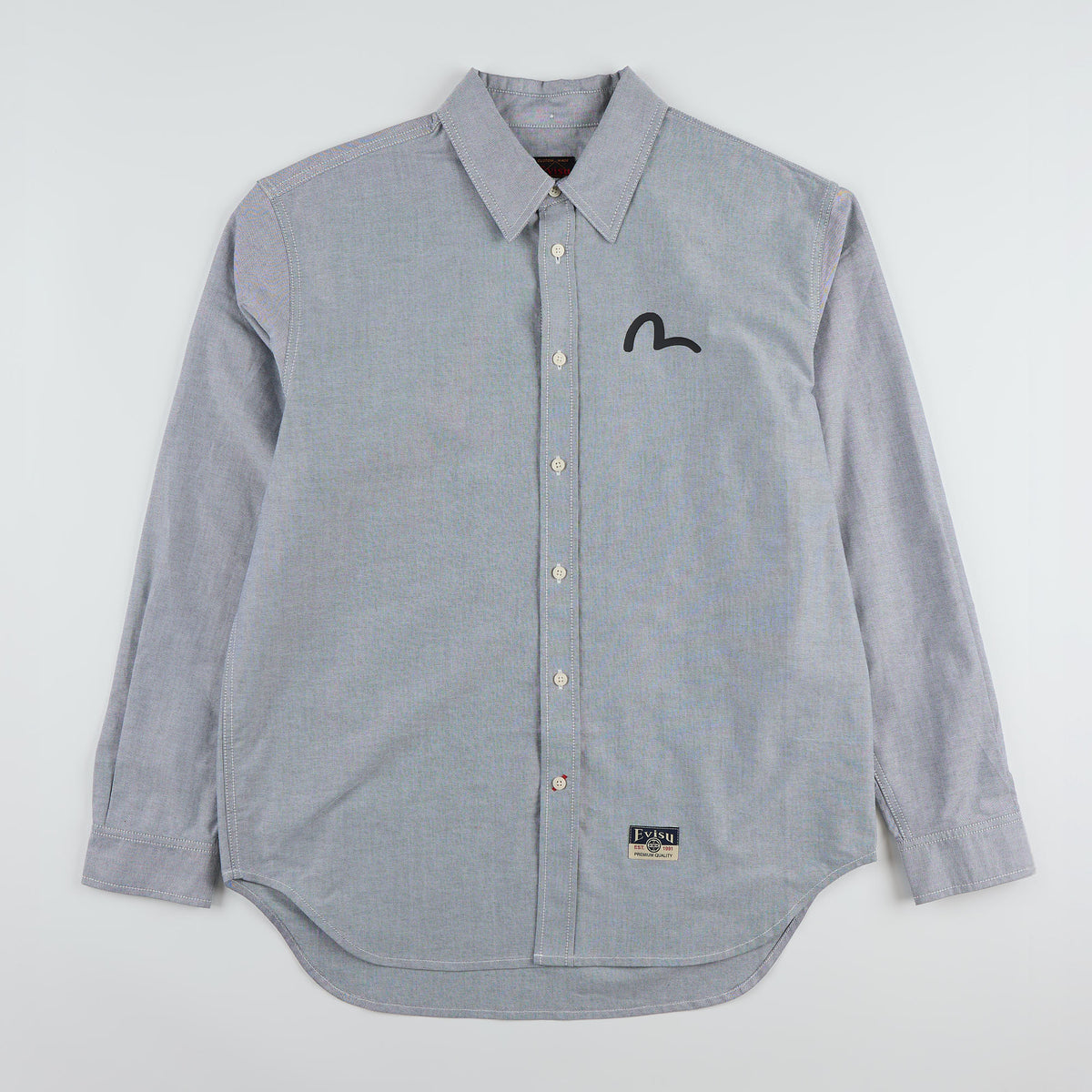Camicia Oxford W/ Black Seagull Print Grigio 2ESHTM5SL1243 GRYX EVISU