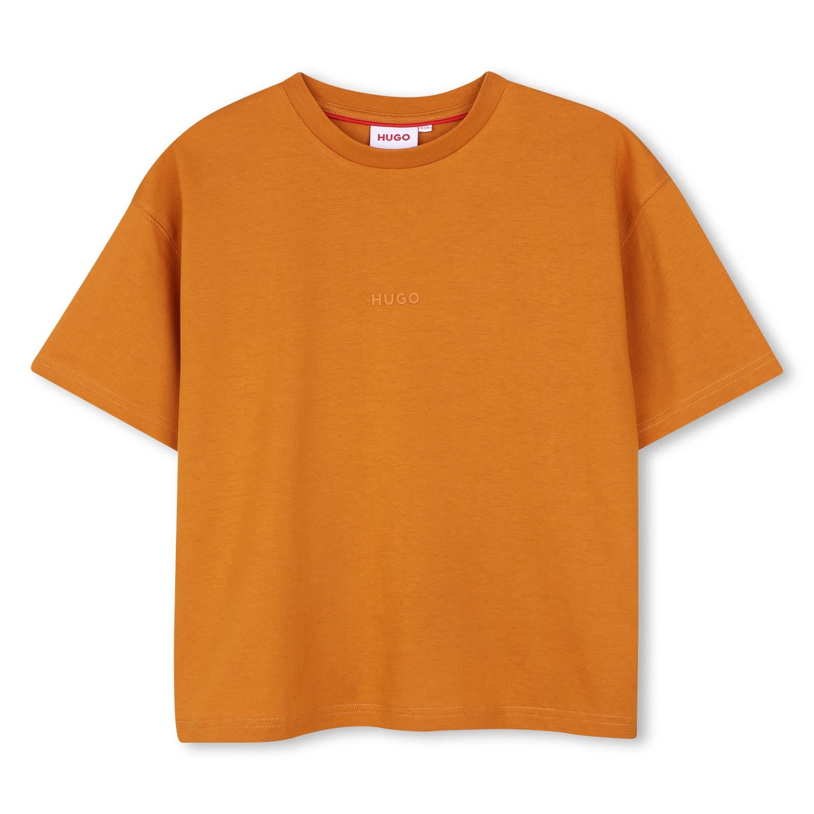 Short-sleeved t-shirt in 100% organic cotton jersey, con a raised hugo logo printed sul chest. Vestibilità morbida G01240 30B HUGO KIDS