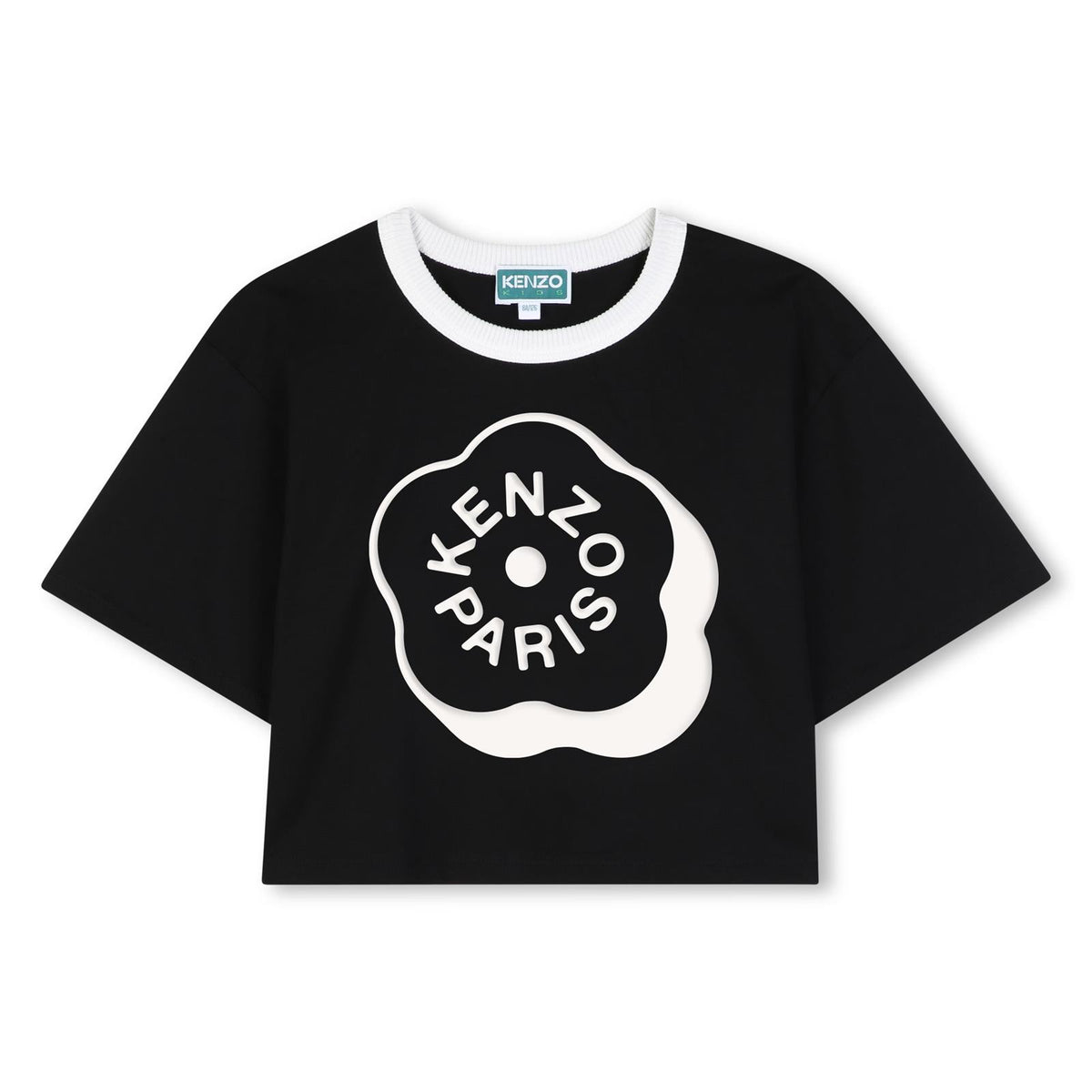 Maniche corte t-shirt in jersey (94% cotton, 6% elasthanne) con rubber branded stampa on davanti. K62004 09B KENZO KIDS