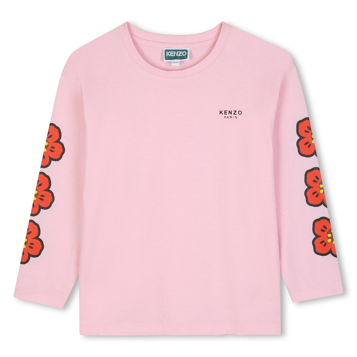 Maniche lunghe t-shirt in jersey (100% organic cotton), branded stampa on davanti e on maniche. K62018 44F KENZO KIDS