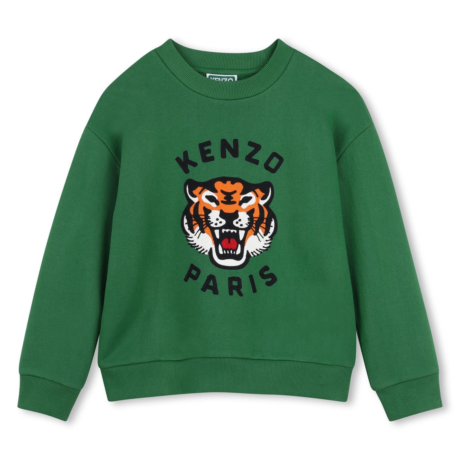 Sweatshirt in unbrushed fleece (100% cotton), branded ricamo on davanti. K62029 651 KENZO KIDS