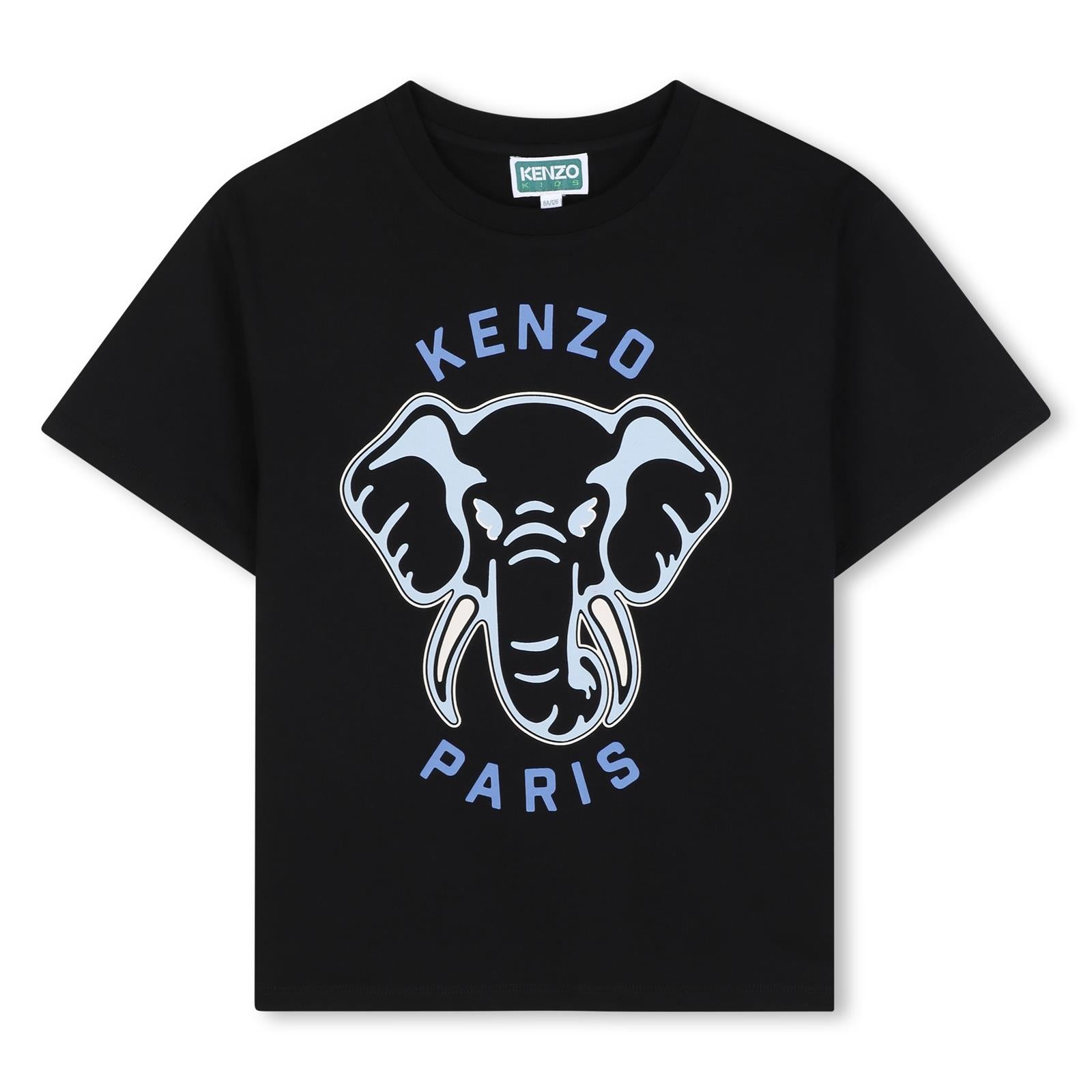 T-shirt in jersey (100% organic cotton), branded stampa on davanti. K62034 09B KENZO KIDS