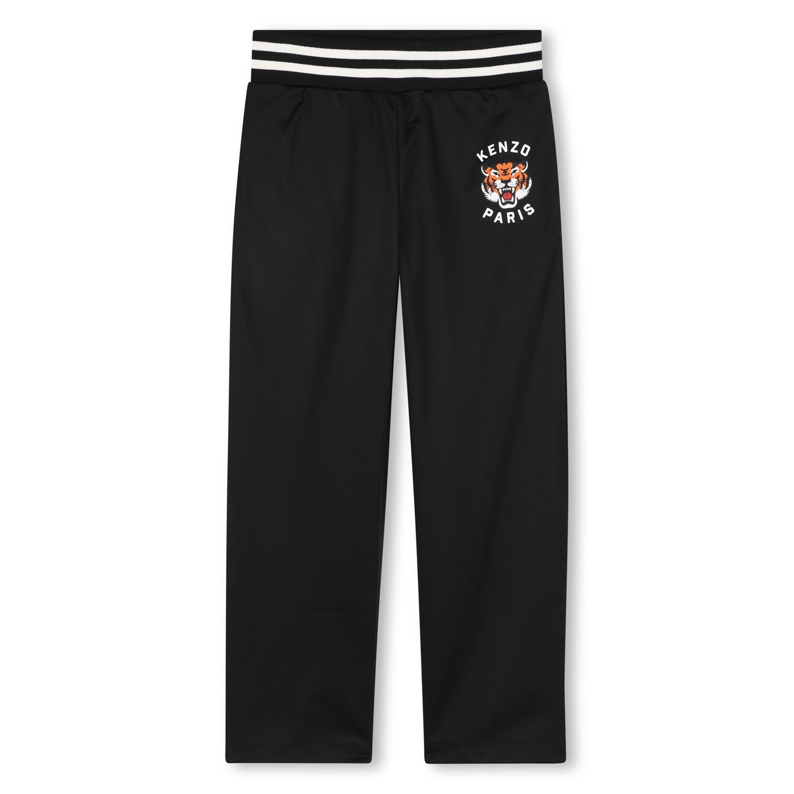 Pantalon in brushed pique (100% cotton), straight fit, vita elastica, two tasche e branded stampa on davanti. K62044 09B KENZO KIDS