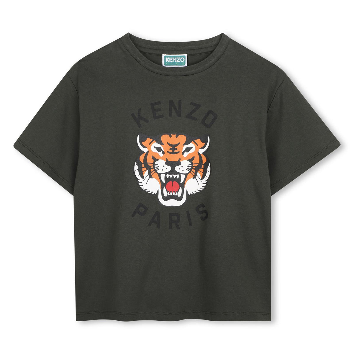 T-shirt in jersey (100% organic cotton), branded stampa on davanti. K62051 64Q KENZO KIDS