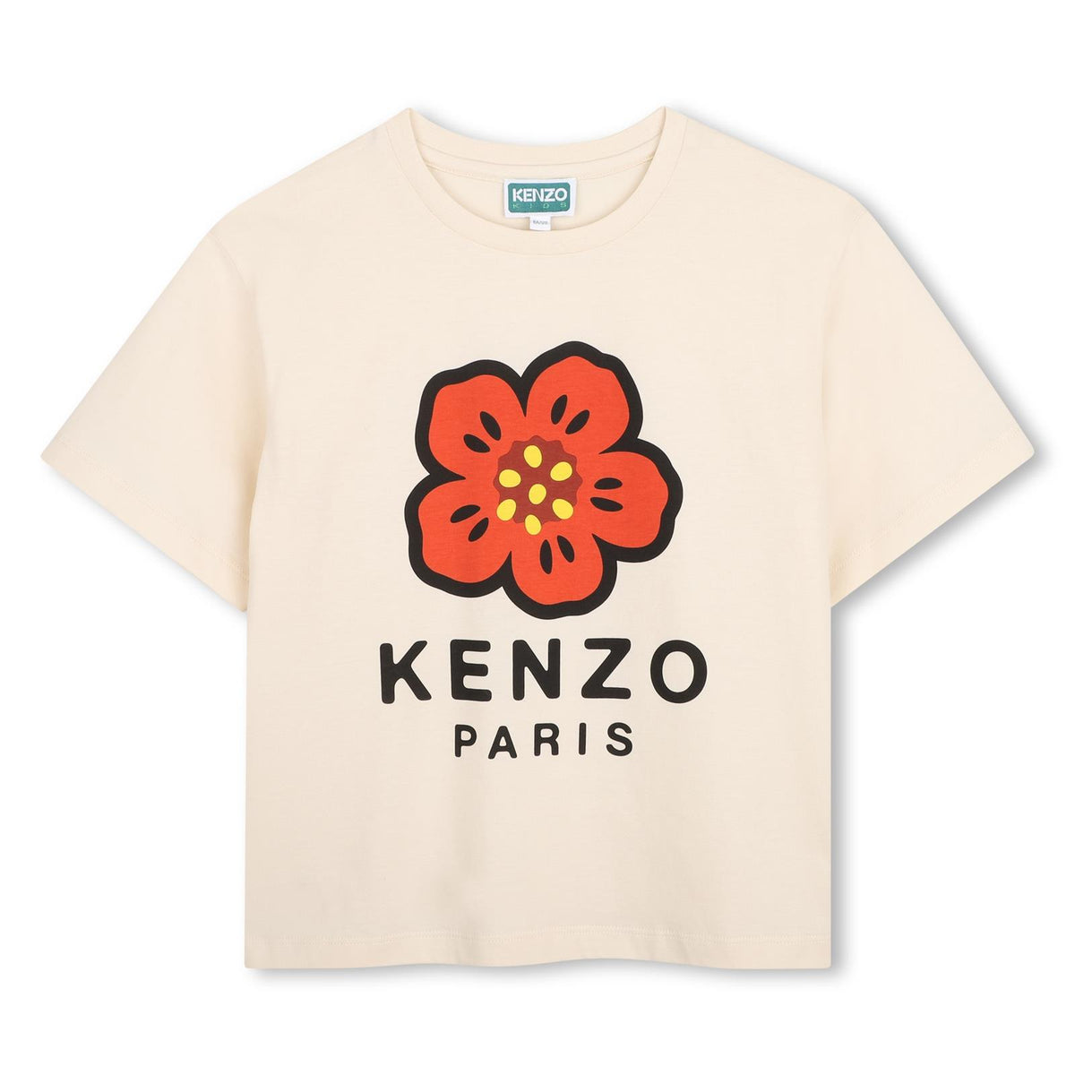 T-shirt in jersey (100% organic cotton), branded stampa on davanti. K62053 21G KENZO KIDS