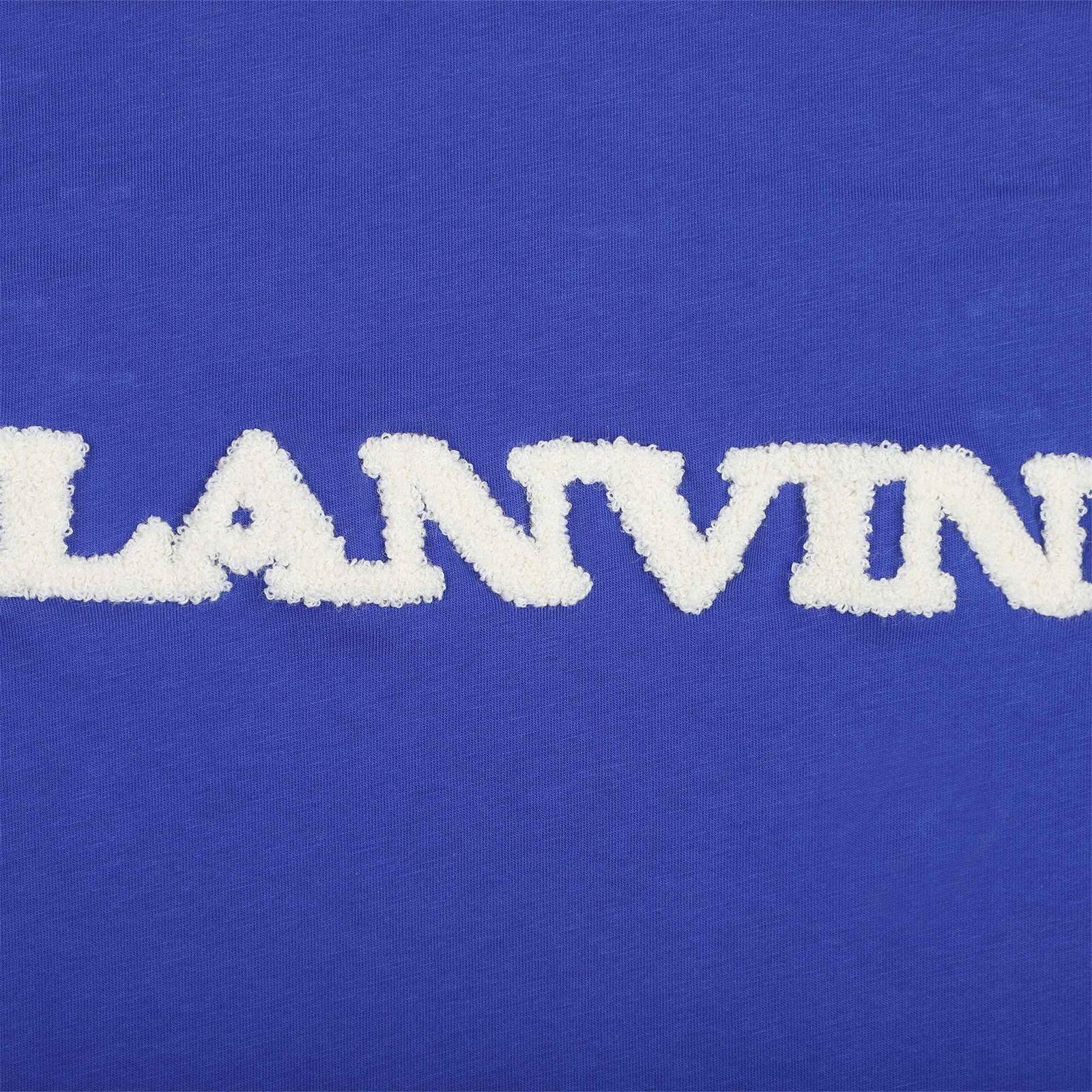 Cotton from organic farming jersey t-shirt, tone-on-tone ribbed scollo, lanvin brand bouclette ricamo sul davanti. Ricamo inspired by adult collection. N30432 80A LANVIN KIDS