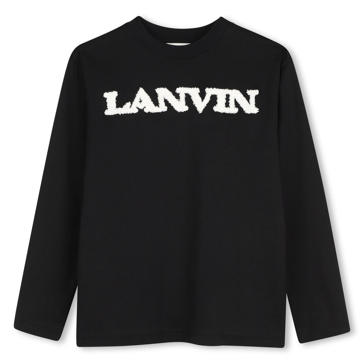 Cotton from organic farming jersey t-shirt con lanvin brand bouclette ricamo sul davanti. Ricamo from adult collection. N30481 09B LANVIN KIDS