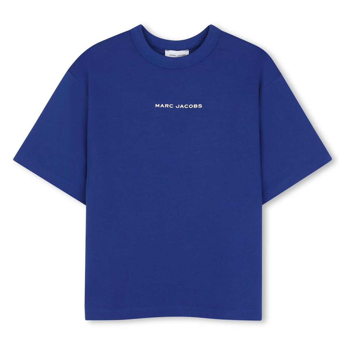 Heavy organic cotton jersey t-shirt con a marc jacobs illustrazione sul davanti e a popcorn illustrazione sul retro, printed on a cotton poplin insert featuring 'monogram' stampa. W61030 841 MARC JACOBS KIDS