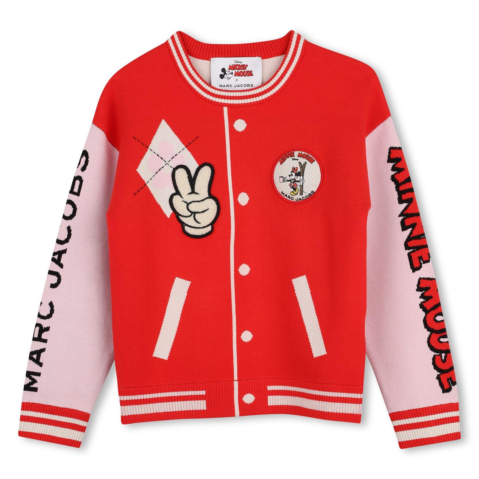 In collaboration con disney: felpa con davanti jacquard featuring mickey mouse x marc jacobs branding e woven label al retro. W61110 975 MARC JACOBS KIDS