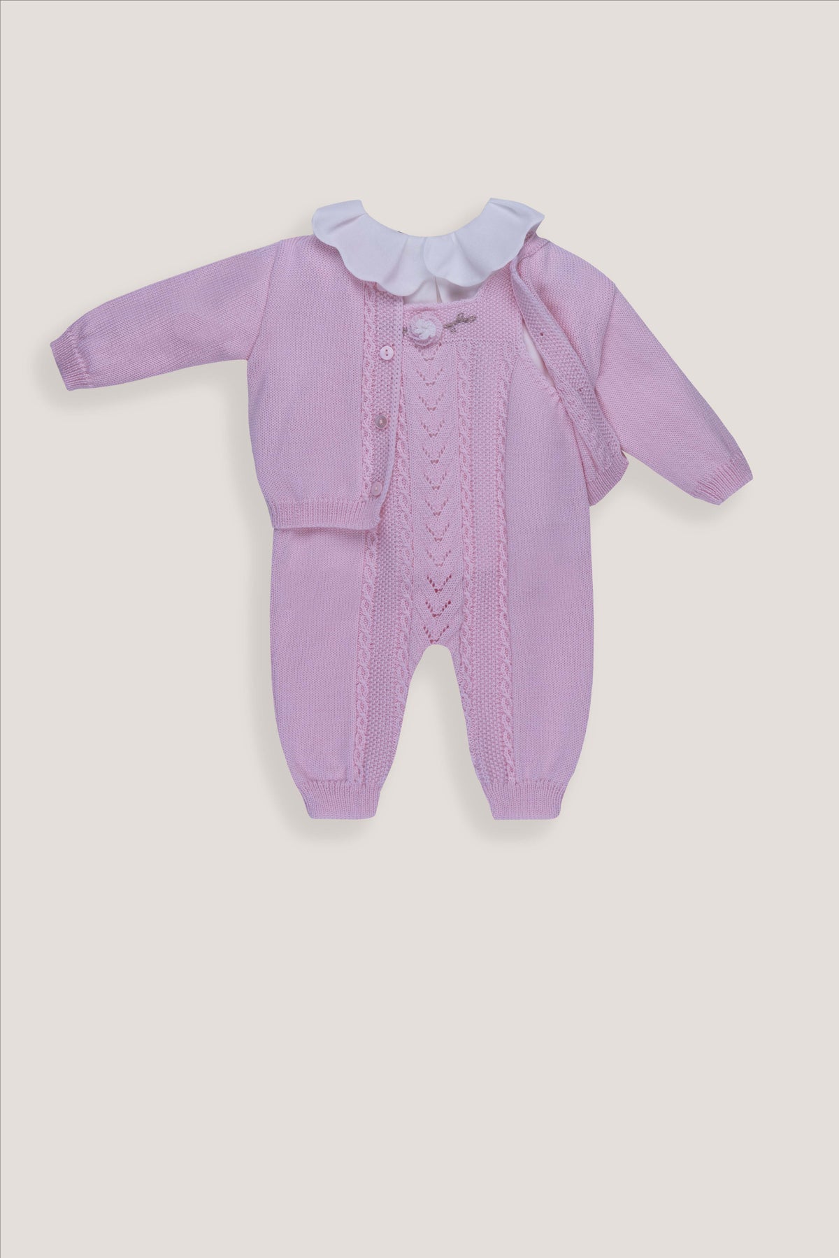 Set 3 pezzi con salopete lungo smacchinato IS1131 C302 MARLU' KIDS