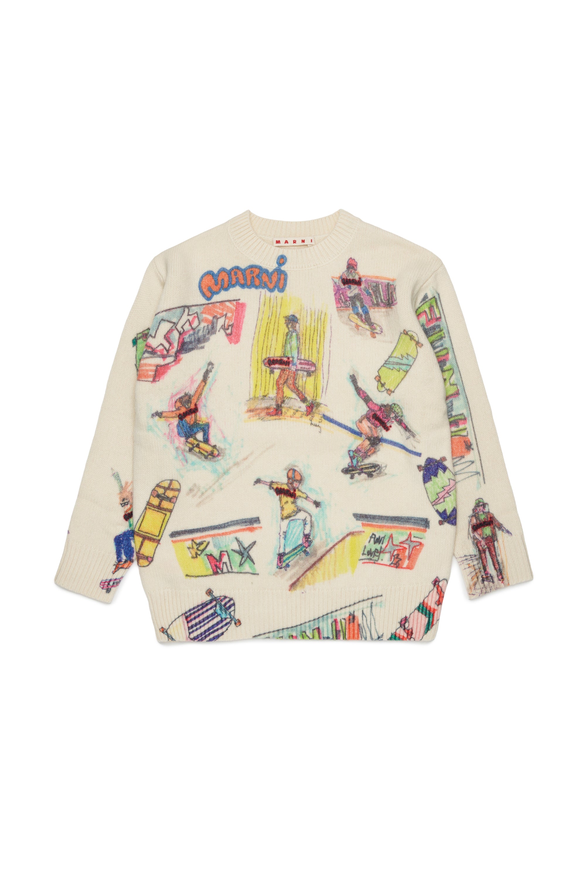 Maglia in Lana Pearl White M01872M00XR 0M116 MARNI KIDS