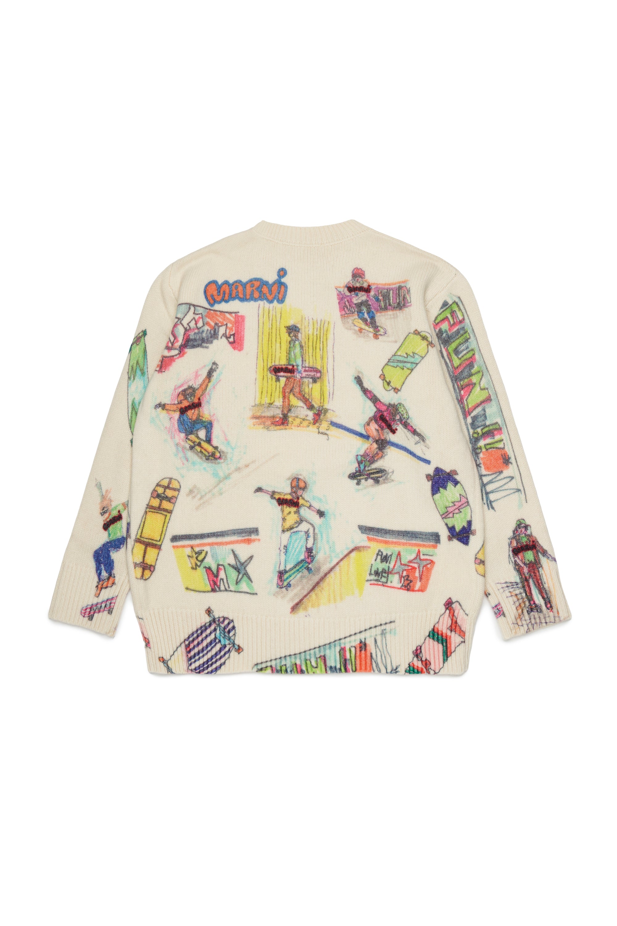 Maglia in Lana Pearl White M01872M00XR 0M116 MARNI KIDS