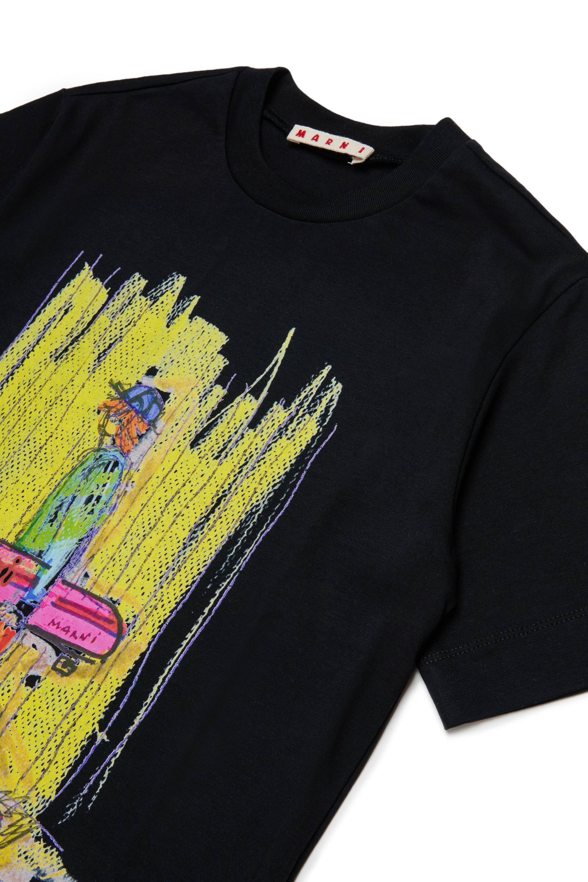 T-shirt Nero M01947M00L9 0M900 MARNI KIDS