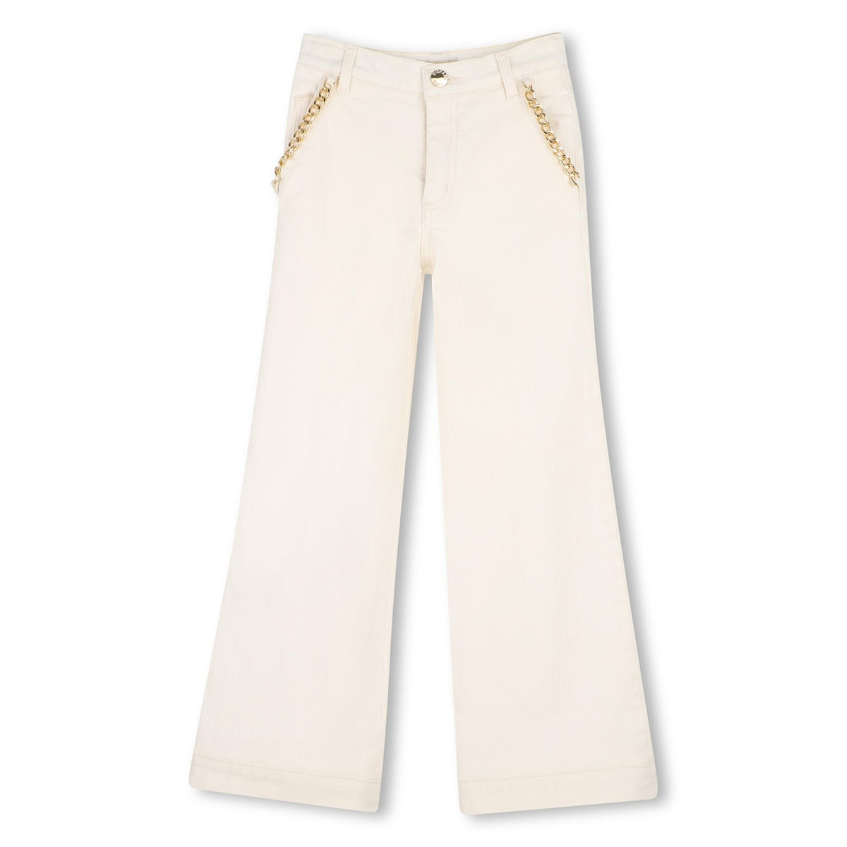 Drill pantaloni (98% co, 2% ea). Tasche sul davanti e retro. Chains along davanti tasche. "mk" ricamo on right retro tasca. R30706 190 MICHAEL KORS KIDS