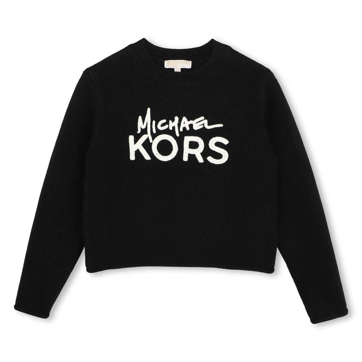 In maglia felpa con rolled finishing at fondo maniche e fondo garment. "michael kors" illustrazione ricamato sul davanti. R30718 09B MICHAEL KORS KIDS