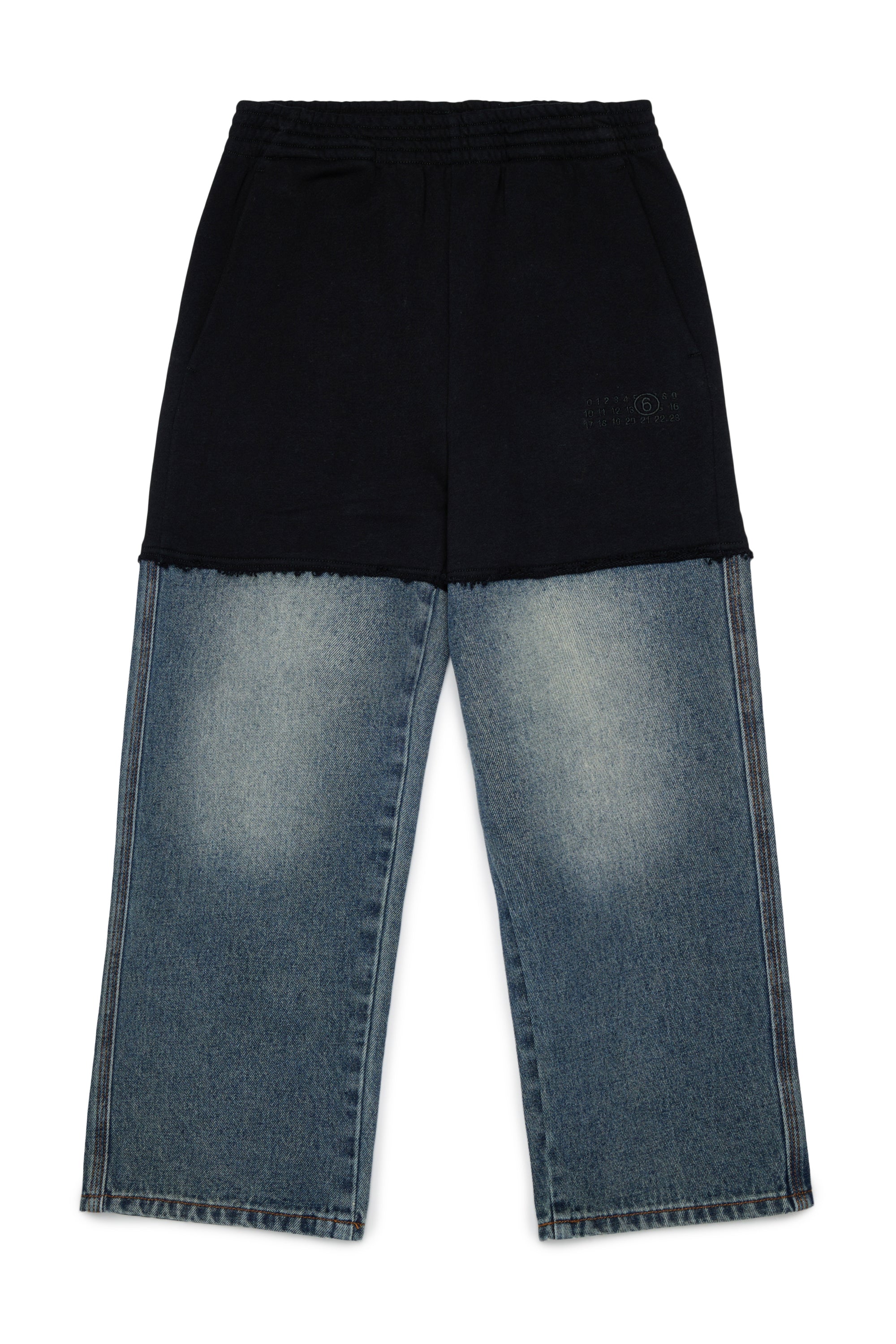 Pantalone Blue Denim+Black M61084MM09G M6C08 MM6 MAISON MARGIELA KIDS