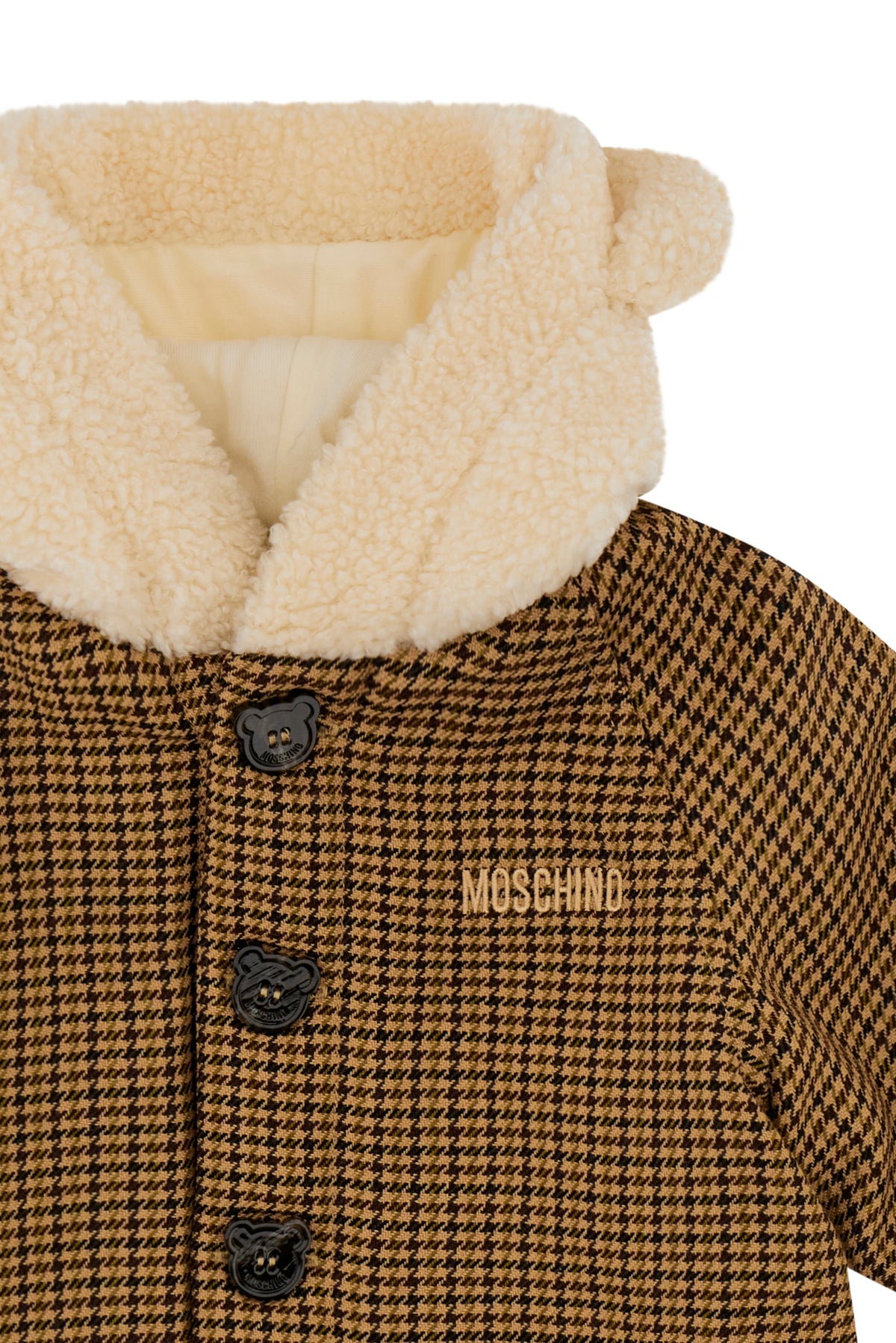 Giubbotto in lana Beige/brown MUS037LZE11 86805 MOSCHINO KIDS