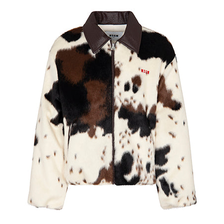 Eco Fur Jacket Girl Cow F6MSJGJK078 MS098 MSGM KIDS