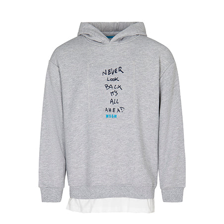 Over Diagonal Fleece Hoodie Unisex Grigio mel. medio F6MSJUHS197 271 MSGM KIDS