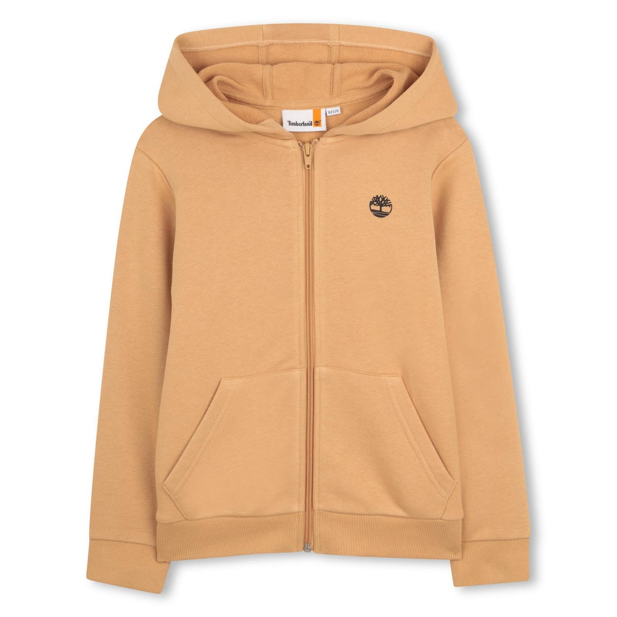 Cotton e polyester fleece con cappuccio cardigan, zip chiusura, davanti tasche, logo stampa on chest. T60973 230 TIMBERLAND KIDS