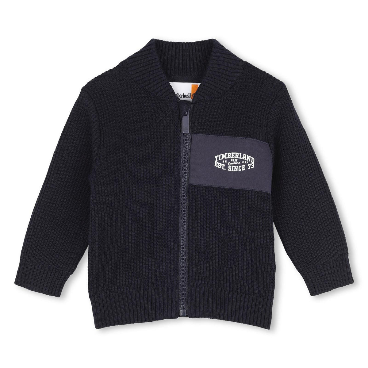 100% cotton cardigan in maglia, chest yoke con printed logo, zip chiusura. T61038 849 TIMBERLAND KIDS