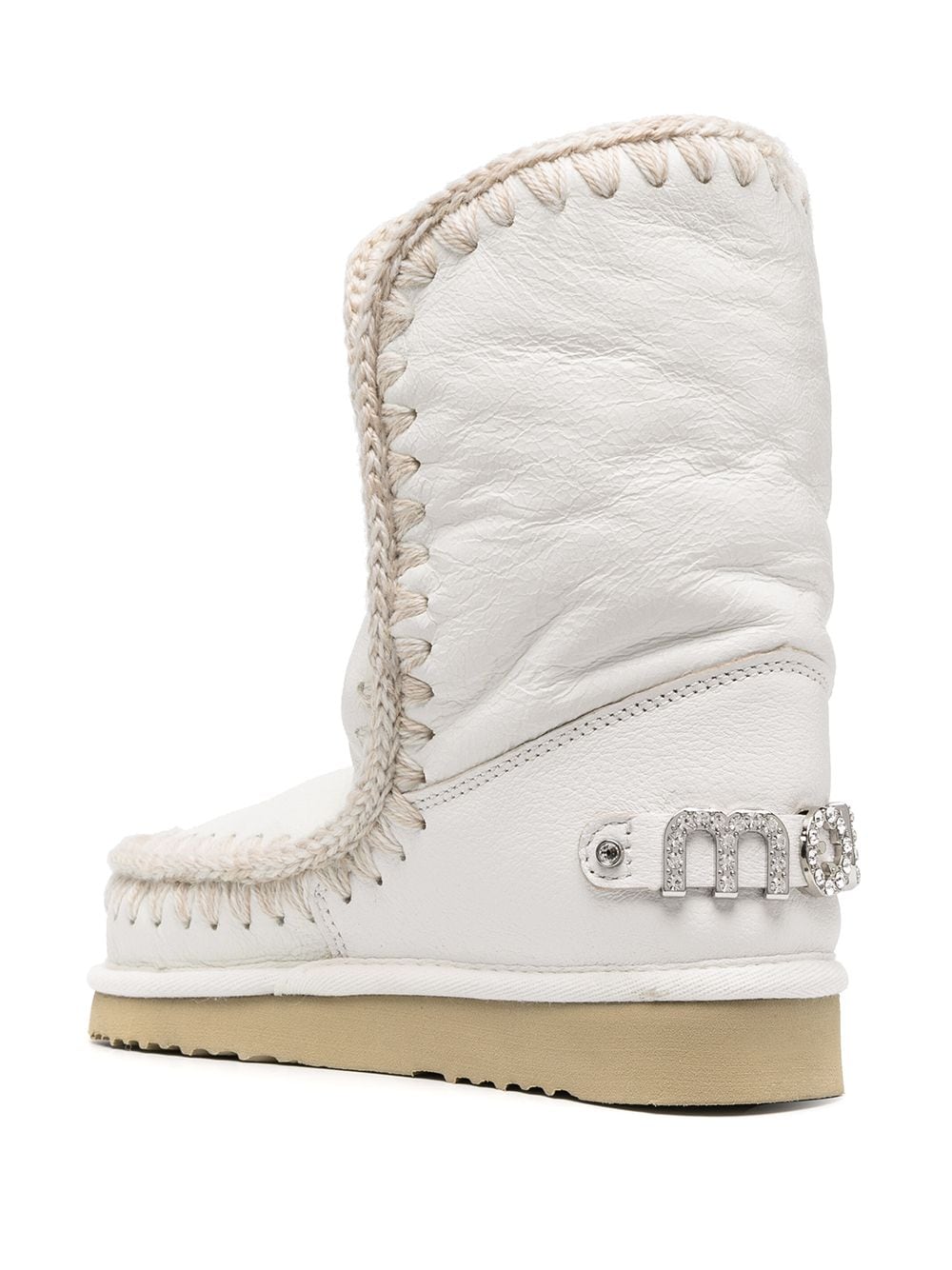 Stivale eskimo 24 logo strass bianco MUFW101037C WXWHI MOU