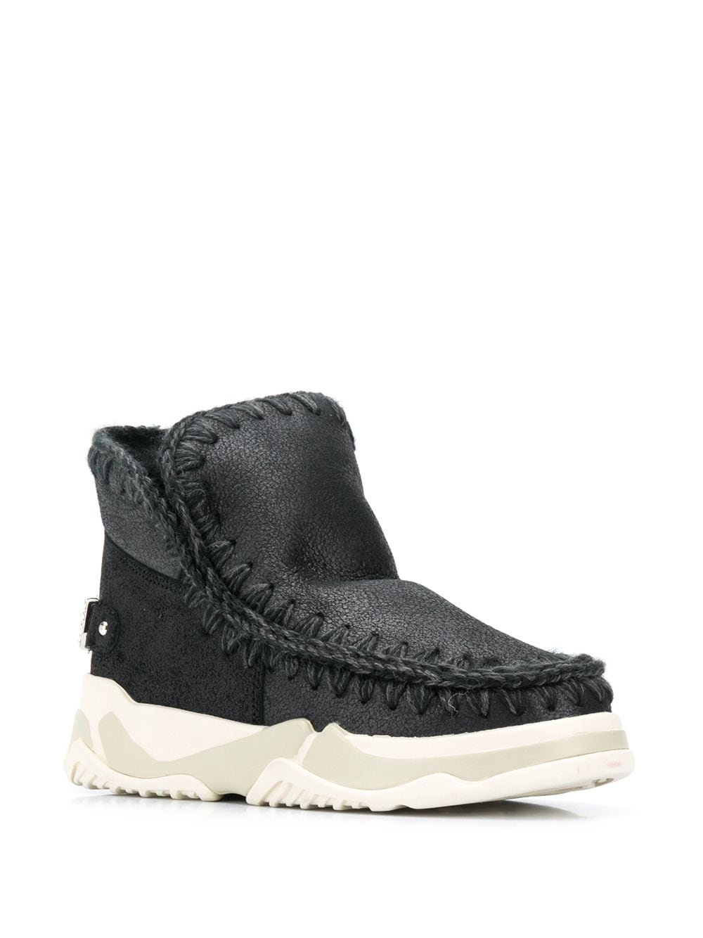 Scarpa Eskimo trainer logo con strass nera MUFW201013B CBKG MOU