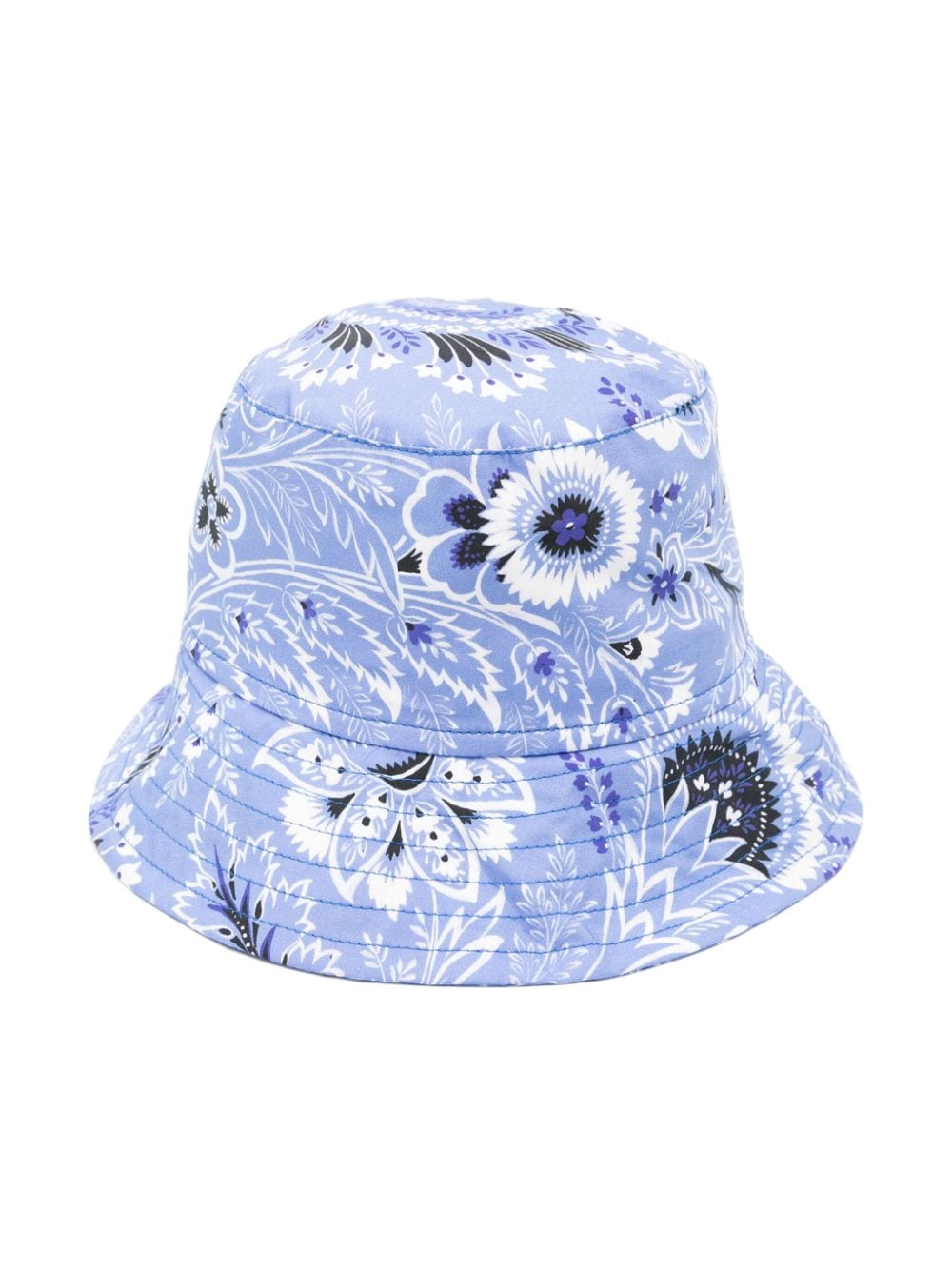 Cappello bucket azzurro stampa paisley