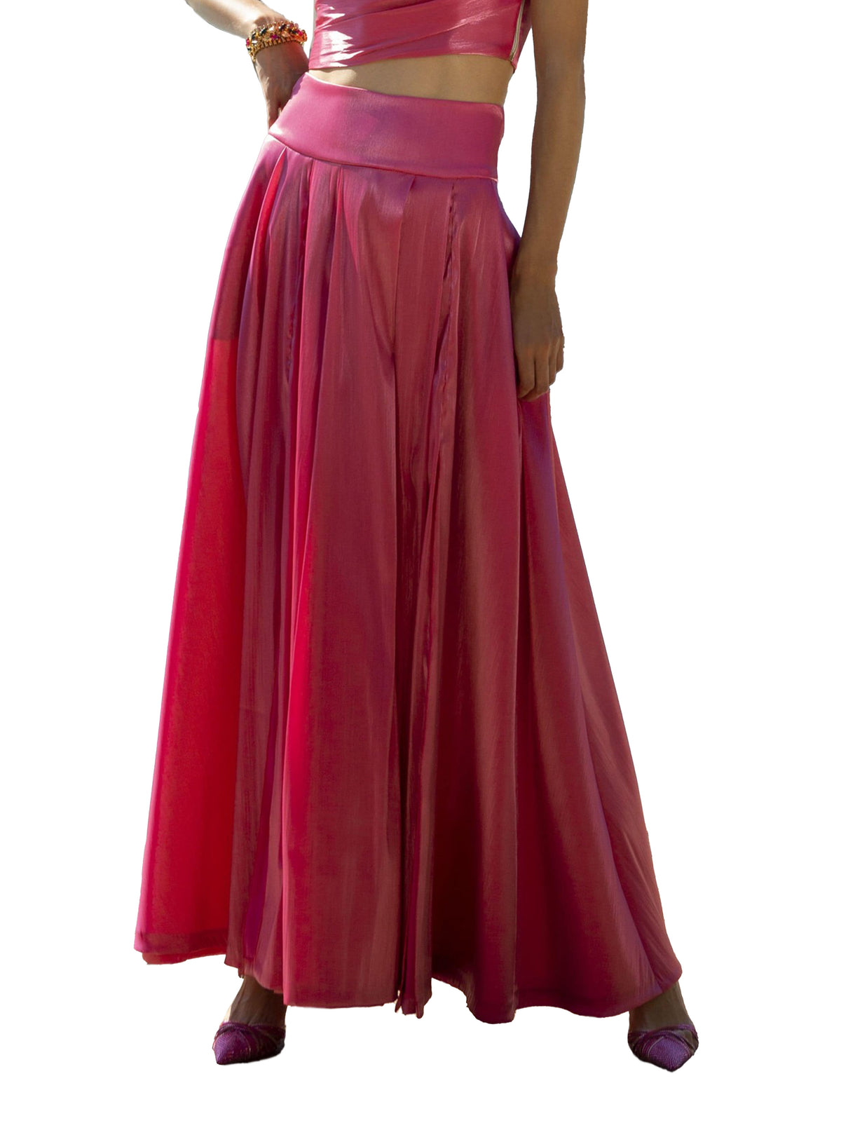 Gonnellone rosa con spacco HG8993858 4 HANITA