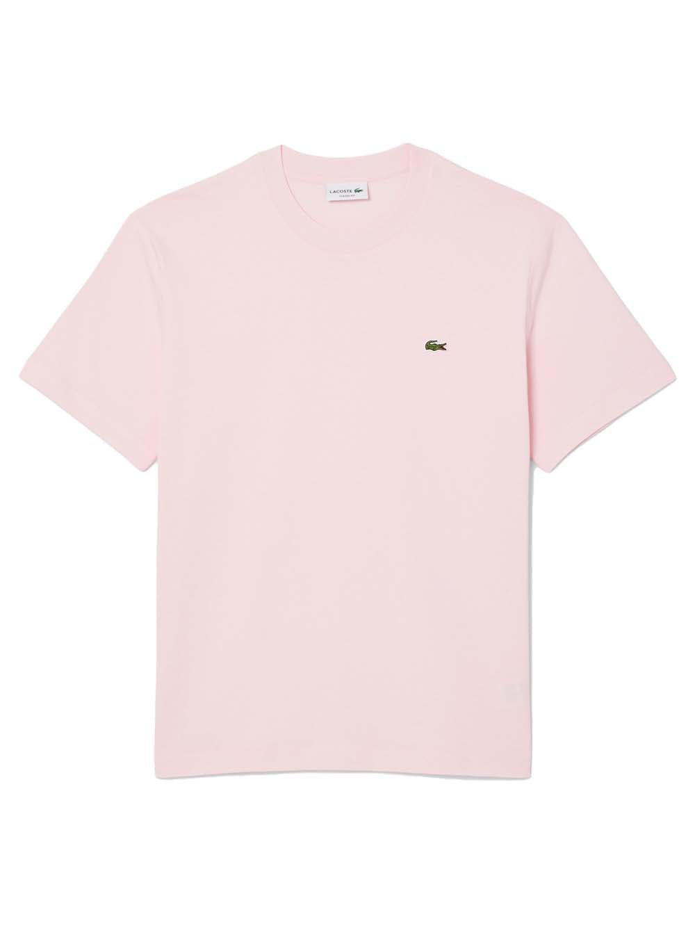 T-shirt rosa mini logo ricamo TH7318 T03 LACOSTE