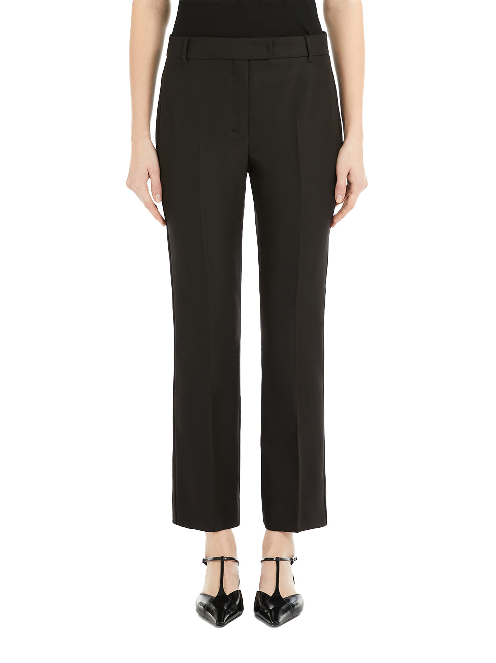 Pantalone Fatina slim in cotone e viscosa stretch nero 2519131121600 003 MAX MARA 'S