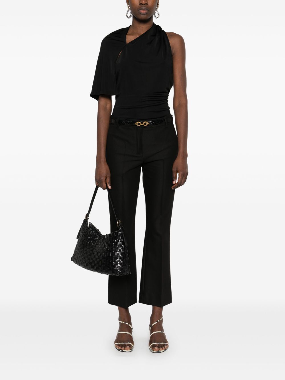 Pantalone Fatina slim in cotone e viscosa stretch nero 2519131121600 003 MAX MARA 'S