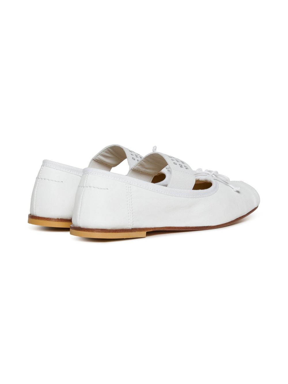 Ballerina bianca elastico logo numerico 79713 02 MM6 MAISON MARGIELA KIDS