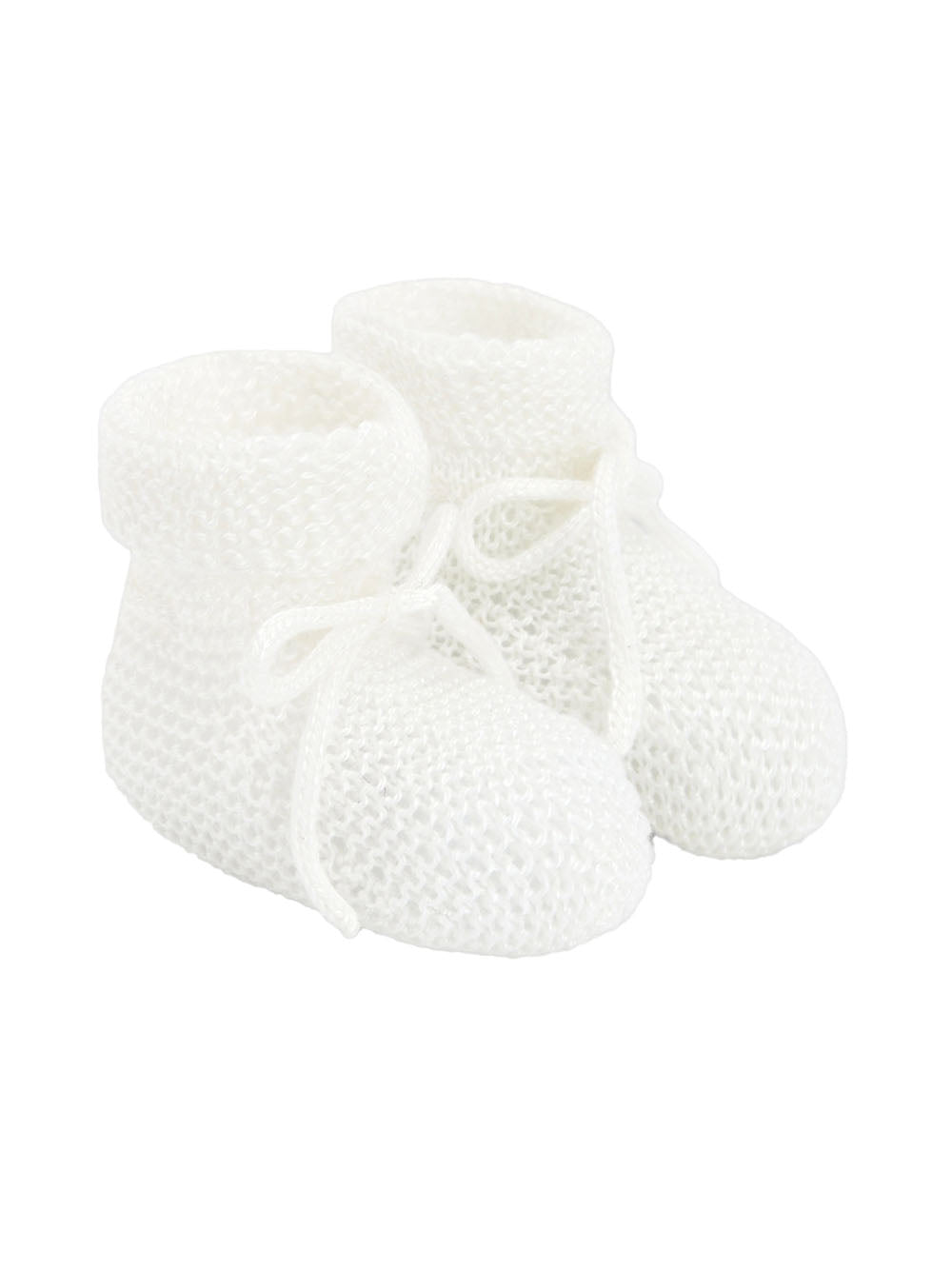 Scarpina bianca in maglia con fiocco regolabile 01822507 01H82 PAZ RODRIGUEZ KIDS