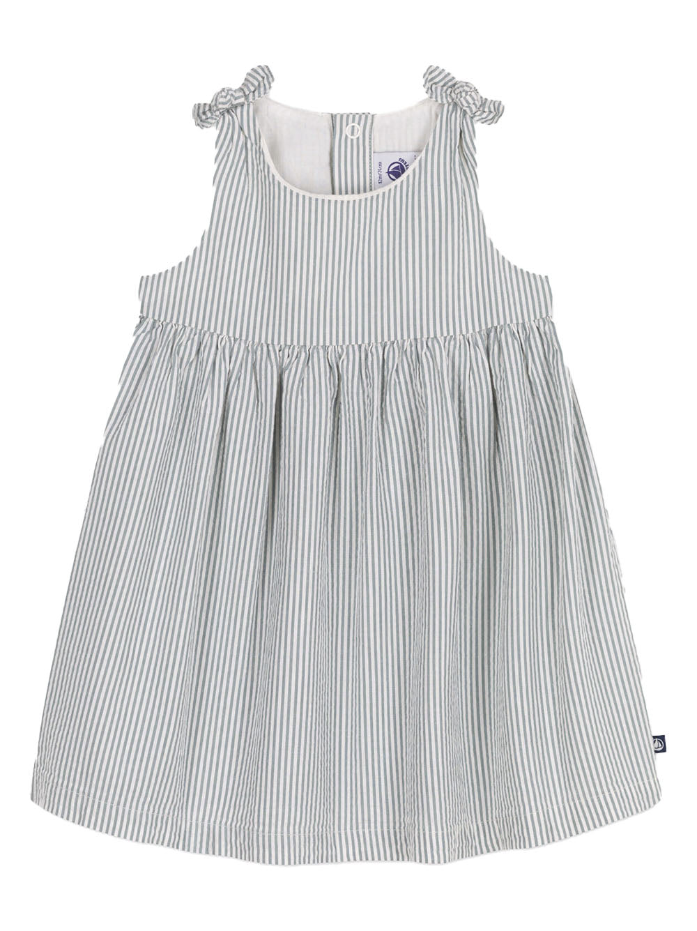Abito grigio fantasia a righe A0CD4 07 PETIT BATEAU KIDS