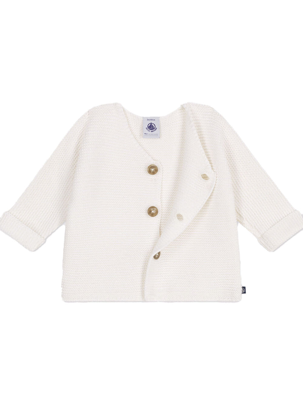 Cardigan bianco neonato in maglia A0CES 13 PETIT BATEAU KIDS