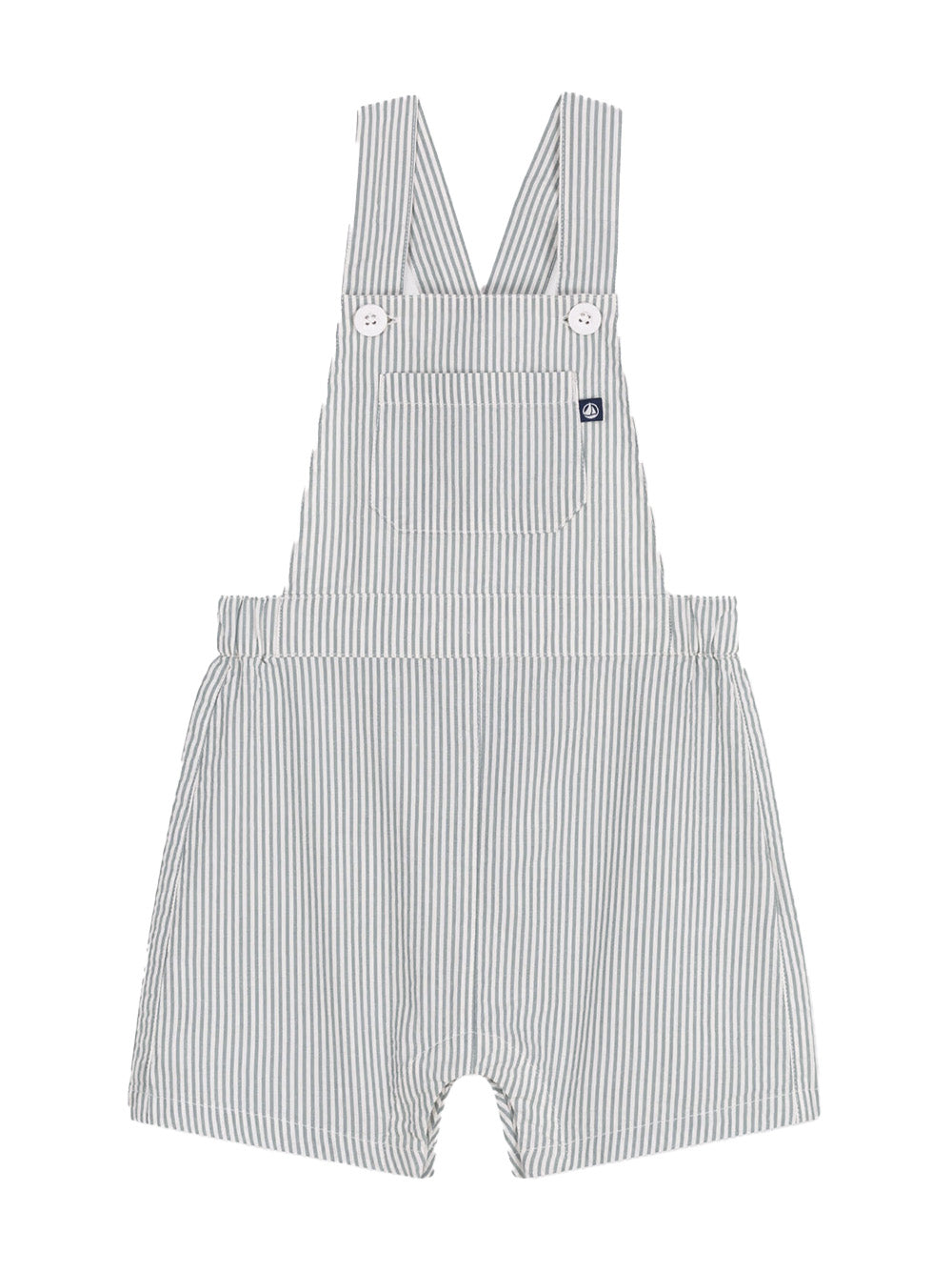 Salopette grigia a righe A0CVA 01 PETIT BATEAU KIDS