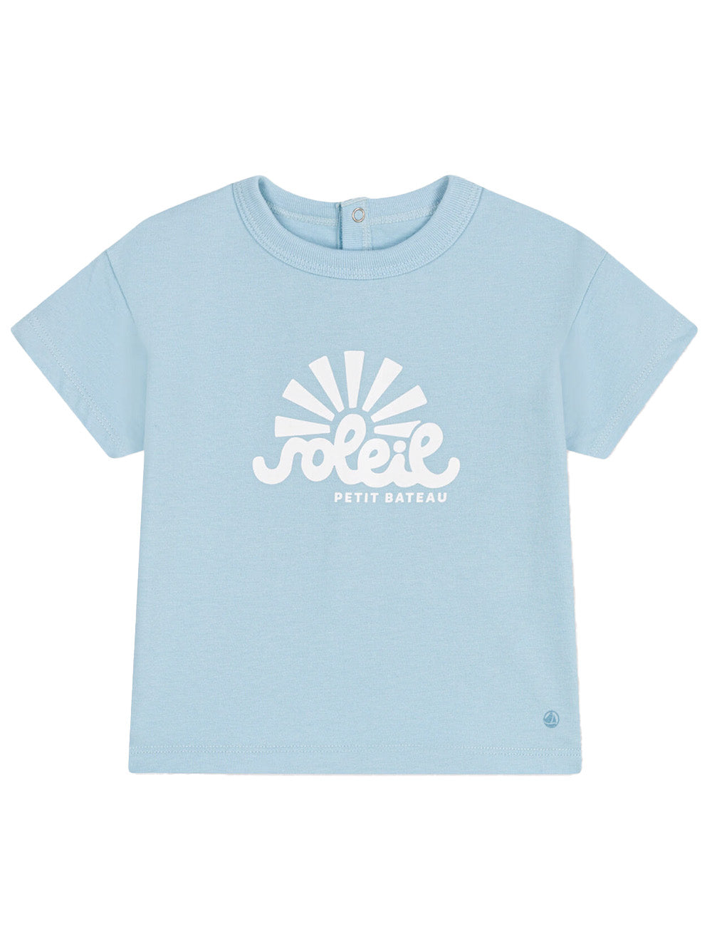 T-shirt celeste stampa frontale A0CWB 07 PETIT BATEAU KIDS