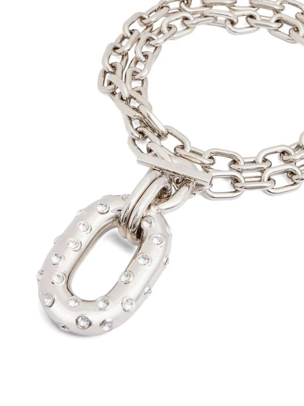 Collana iconica in anello XL argentata con cristalli - Preludio Moda