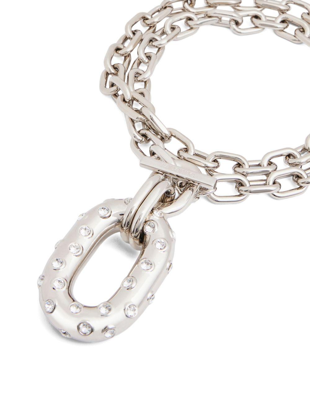 Collana iconica in anello XL argentata con cristalli 25HBB0015MET830 M064 RABANNE