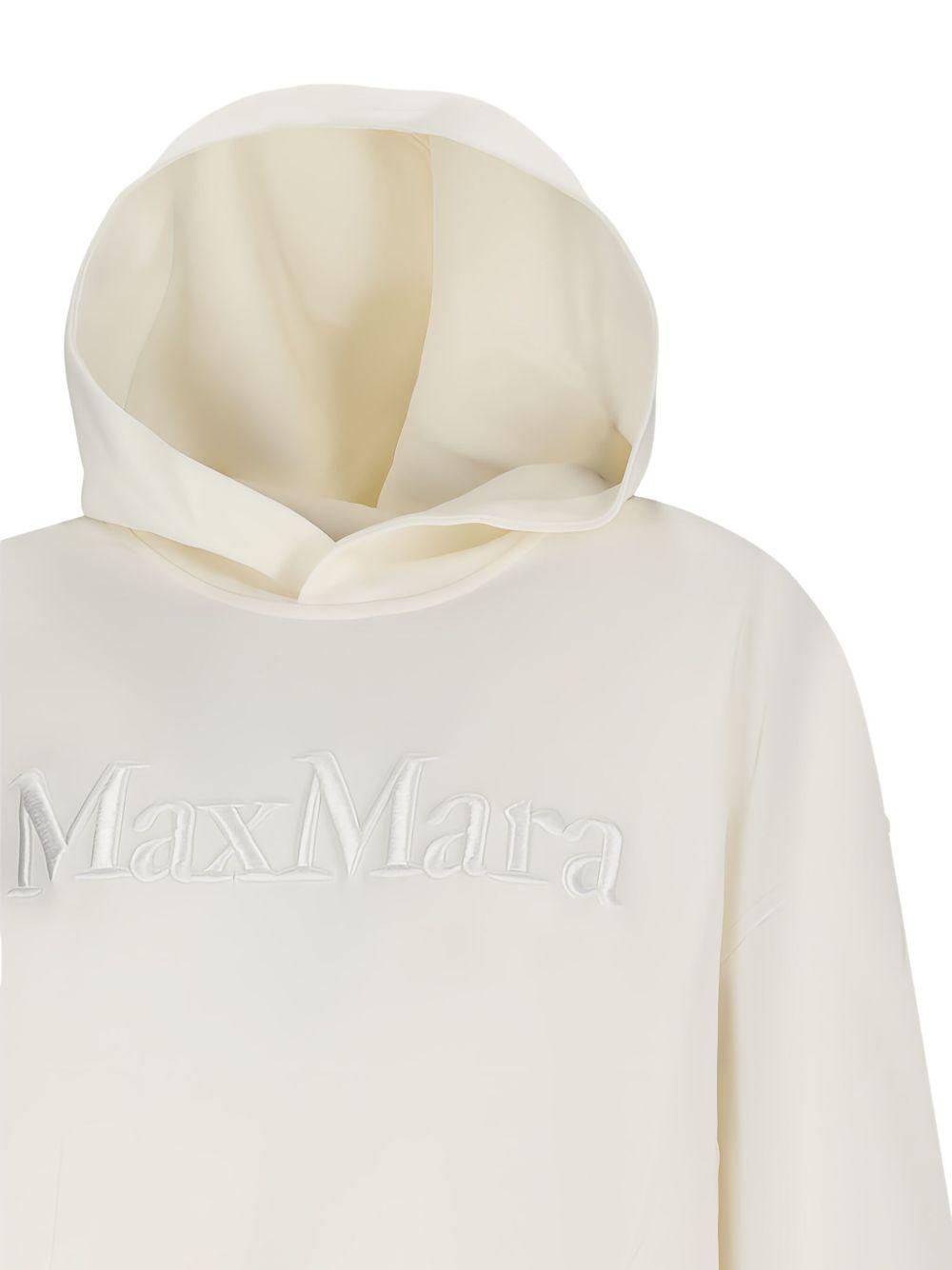 Felpa Bianca con Cappuccio e Logo Ricamato 2529946011600 001 MAX MARA 'S