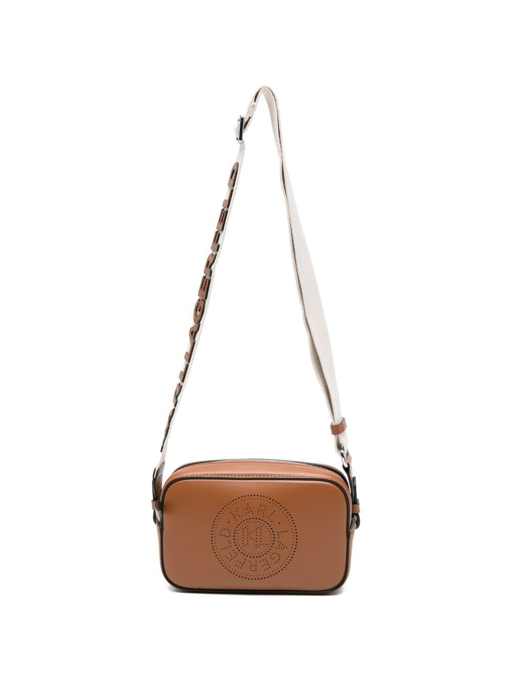 Mini borsa a tracolla in pelle con design perforato A3W30310NN 5047 KARL LAGERFELD